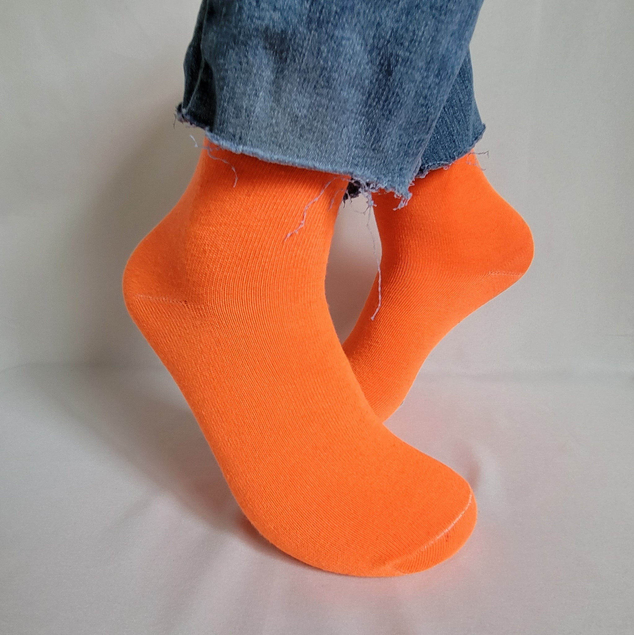 Solid Crew Sock (Orange)