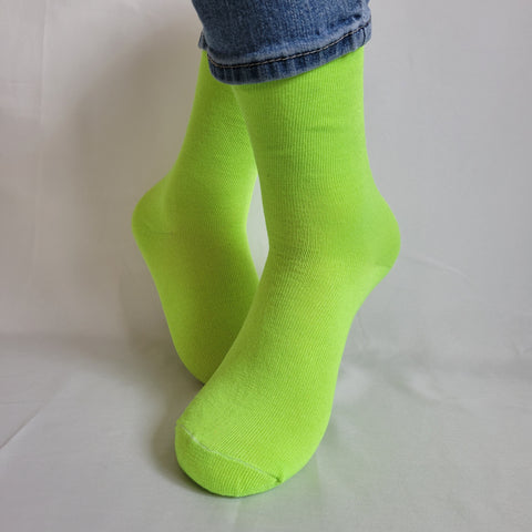 Solid Crew Socks (Lime)