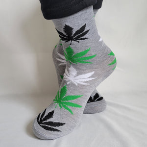 Marijuana Pattern Crew (Gray)