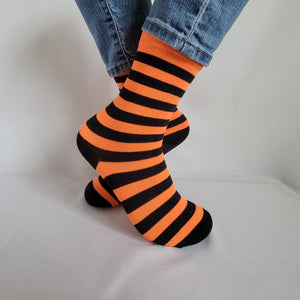 Stripe Design Crew Sock (Orange)