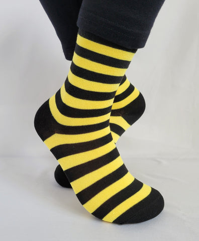 Stripe Design Crew Sock (Yellow)