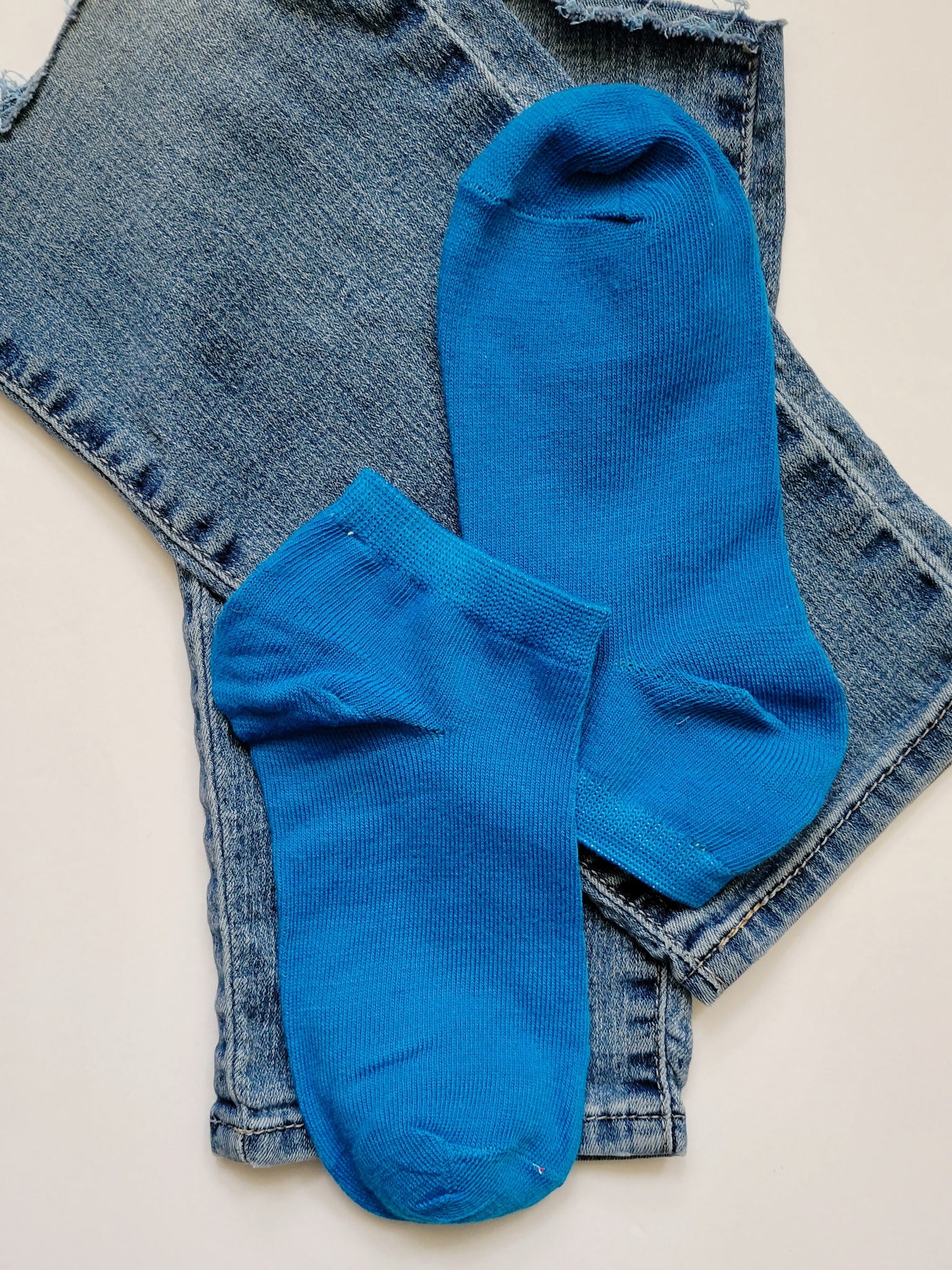 Summer-Fun Solid Low Cut Sock (BLUE)