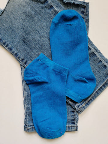 Summer-Fun Solid Low Cut Sock (BLUE)