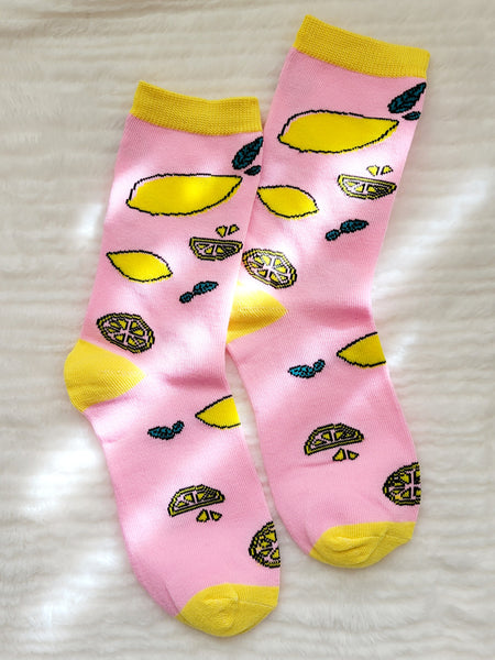 Lemon Fruit Design Crew Sock