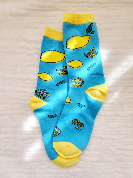 Lemon Fruit Design Crew Sock