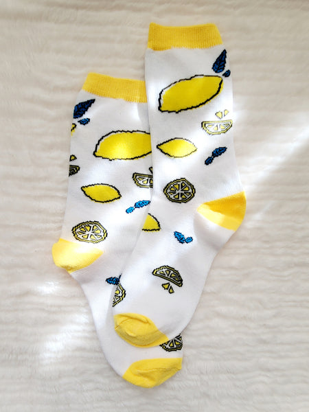 Lemon Fruit Design Crew Sock