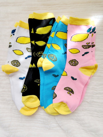 Lemon Fruit Design Crew Sock